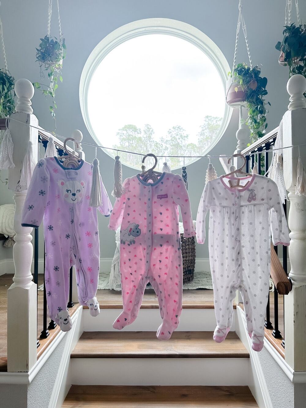 3 Darling Cozy Fleece Footed Pajama Sleepers 6-9mths